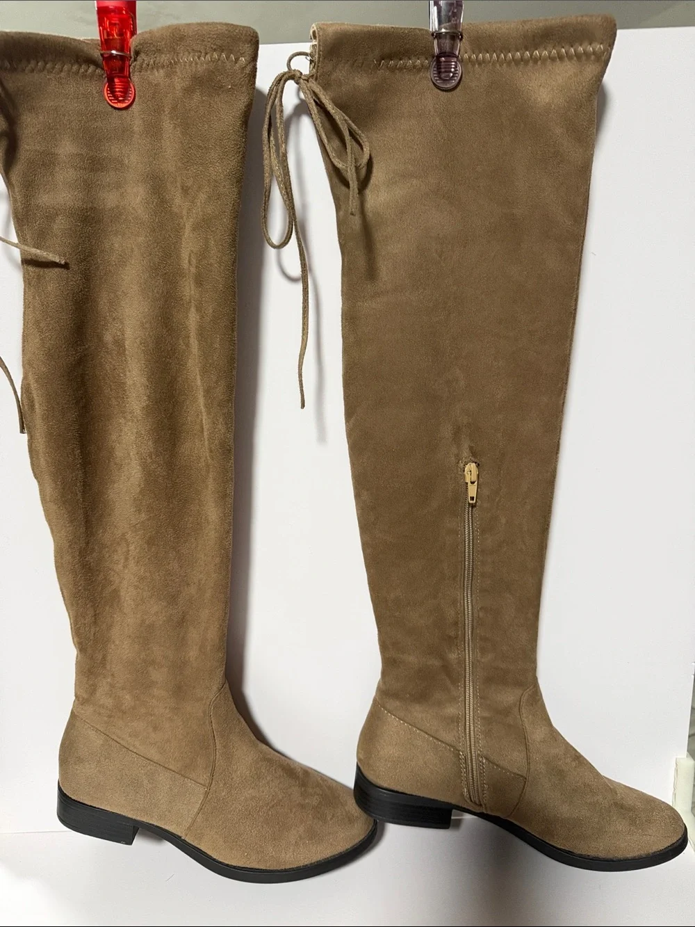 Women's Over-the-Knee Suede Boots in Tan